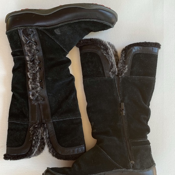 The North Face Black Suede Boot with Zip/Faux Fur - Picture 3 of 7